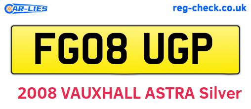 FG08UGP are the vehicle registration plates.