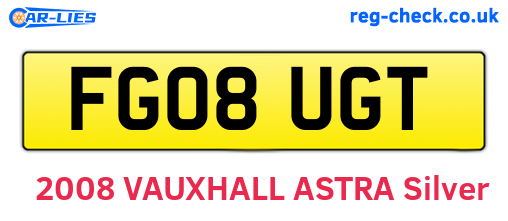 FG08UGT are the vehicle registration plates.