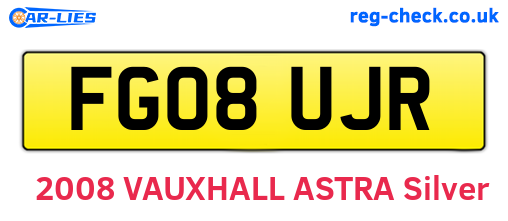 FG08UJR are the vehicle registration plates.