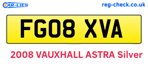 FG08XVA are the vehicle registration plates.