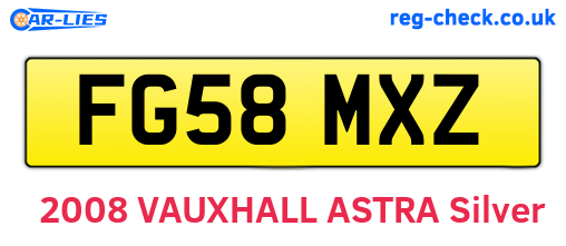 FG58MXZ are the vehicle registration plates.
