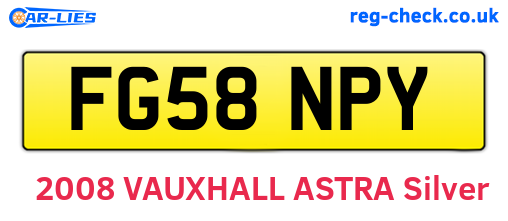 FG58NPY are the vehicle registration plates.