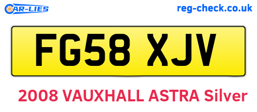 FG58XJV are the vehicle registration plates.