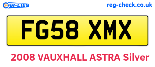 FG58XMX are the vehicle registration plates.