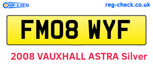 FM08WYF are the vehicle registration plates.