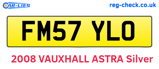 FM57YLO are the vehicle registration plates.