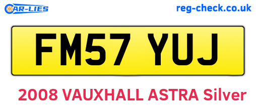 FM57YUJ are the vehicle registration plates.