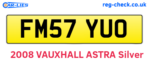 FM57YUO are the vehicle registration plates.