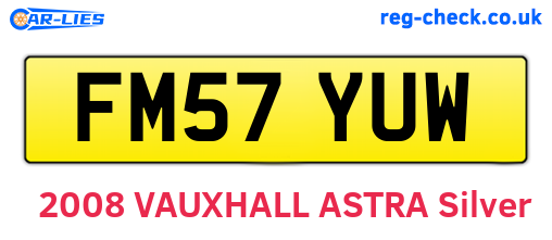FM57YUW are the vehicle registration plates.