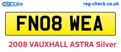 FN08WEA are the vehicle registration plates.