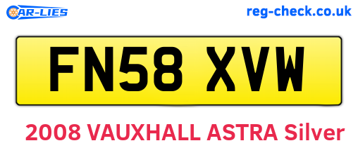 FN58XVW are the vehicle registration plates.