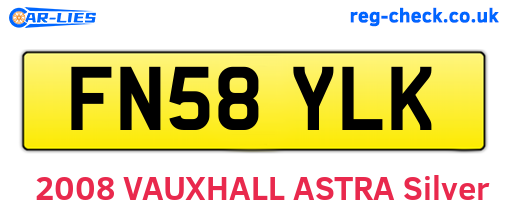 FN58YLK are the vehicle registration plates.
