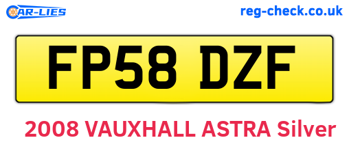 FP58DZF are the vehicle registration plates.