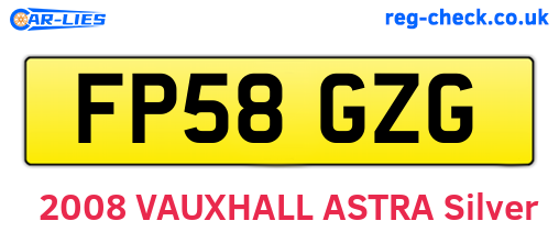 FP58GZG are the vehicle registration plates.