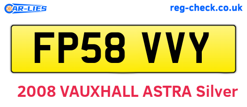 FP58VVY are the vehicle registration plates.