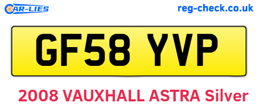 GF58YVP are the vehicle registration plates.