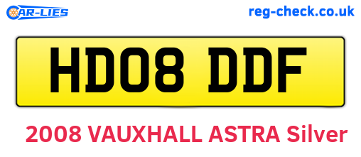 HD08DDF are the vehicle registration plates.