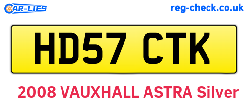 HD57CTK are the vehicle registration plates.