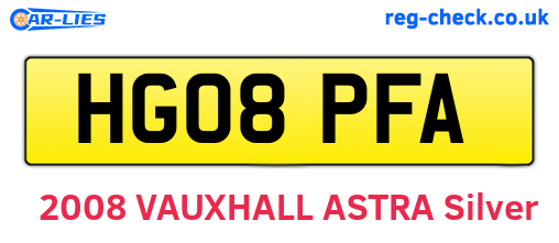 HG08PFA are the vehicle registration plates.