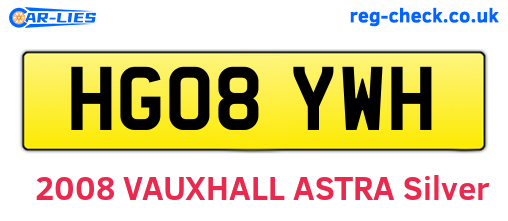 HG08YWH are the vehicle registration plates.