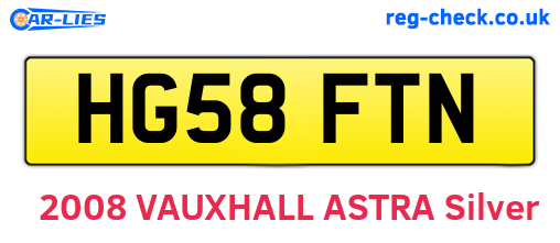 HG58FTN are the vehicle registration plates.