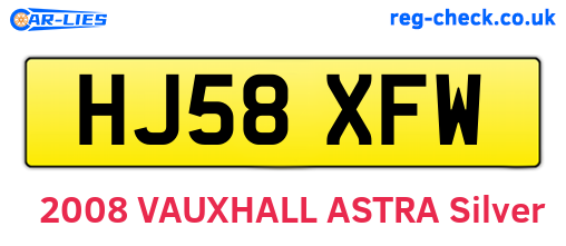 HJ58XFW are the vehicle registration plates.