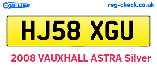 HJ58XGU are the vehicle registration plates.