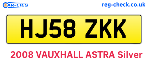 HJ58ZKK are the vehicle registration plates.