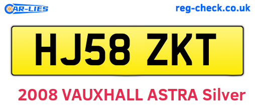HJ58ZKT are the vehicle registration plates.