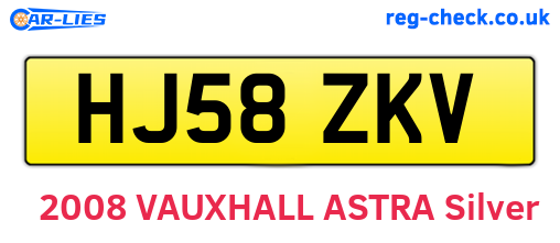 HJ58ZKV are the vehicle registration plates.