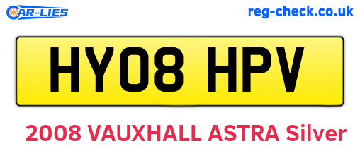HY08HPV are the vehicle registration plates.