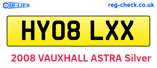 HY08LXX are the vehicle registration plates.