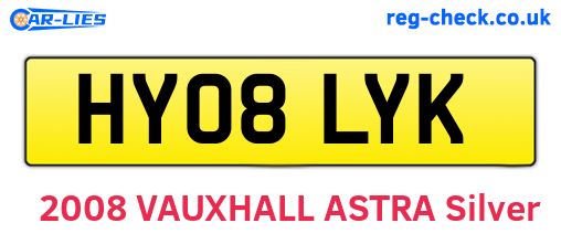HY08LYK are the vehicle registration plates.