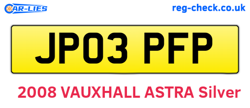 JP03PFP are the vehicle registration plates.