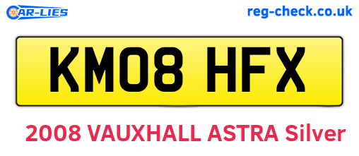 KM08HFX are the vehicle registration plates.
