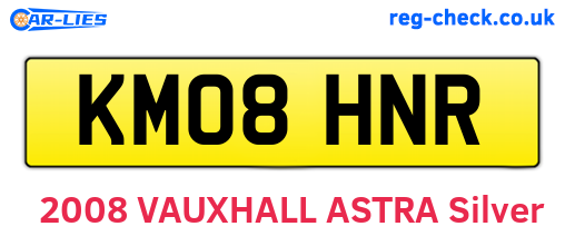 KM08HNR are the vehicle registration plates.