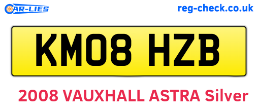 KM08HZB are the vehicle registration plates.