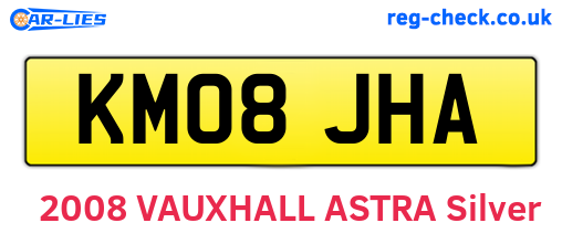 KM08JHA are the vehicle registration plates.