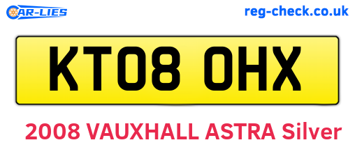 KT08OHX are the vehicle registration plates.