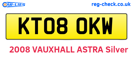 KT08OKW are the vehicle registration plates.