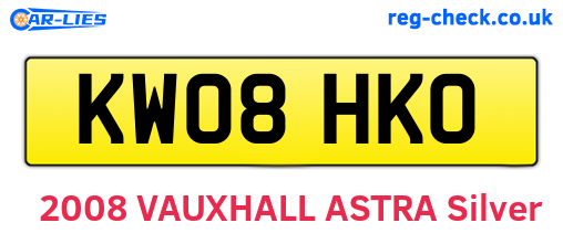 KW08HKO are the vehicle registration plates.