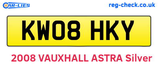 KW08HKY are the vehicle registration plates.