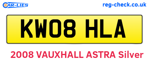 KW08HLA are the vehicle registration plates.