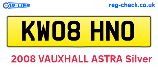 KW08HNO are the vehicle registration plates.