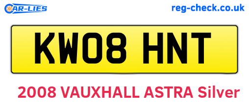 KW08HNT are the vehicle registration plates.