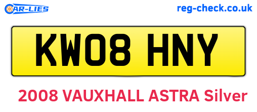 KW08HNY are the vehicle registration plates.