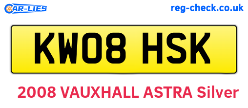KW08HSK are the vehicle registration plates.