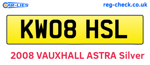 KW08HSL are the vehicle registration plates.