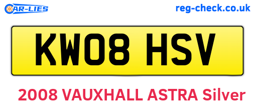 KW08HSV are the vehicle registration plates.