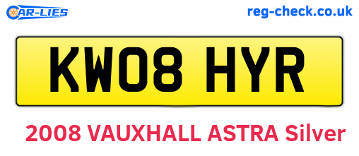 KW08HYR are the vehicle registration plates.